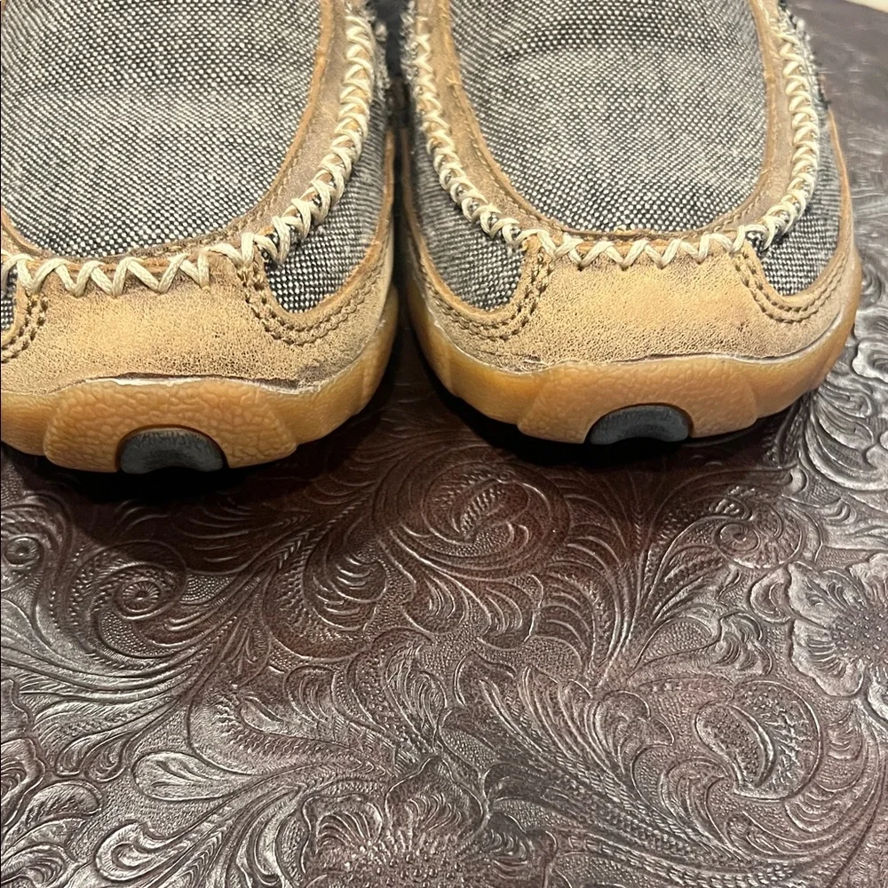 Twisted X Denim and Brown Women's Loafers - Picture 4 of 14
